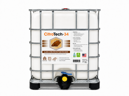 275-gallon tank of CitroTech-34 wood fire inhibitor