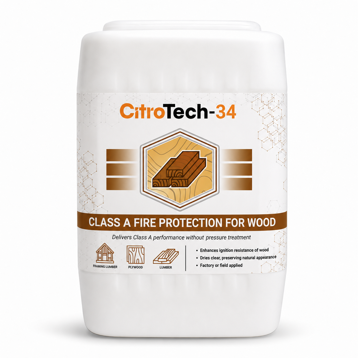 5-gallon pail of CitroTech-34 wood fire inhibitor